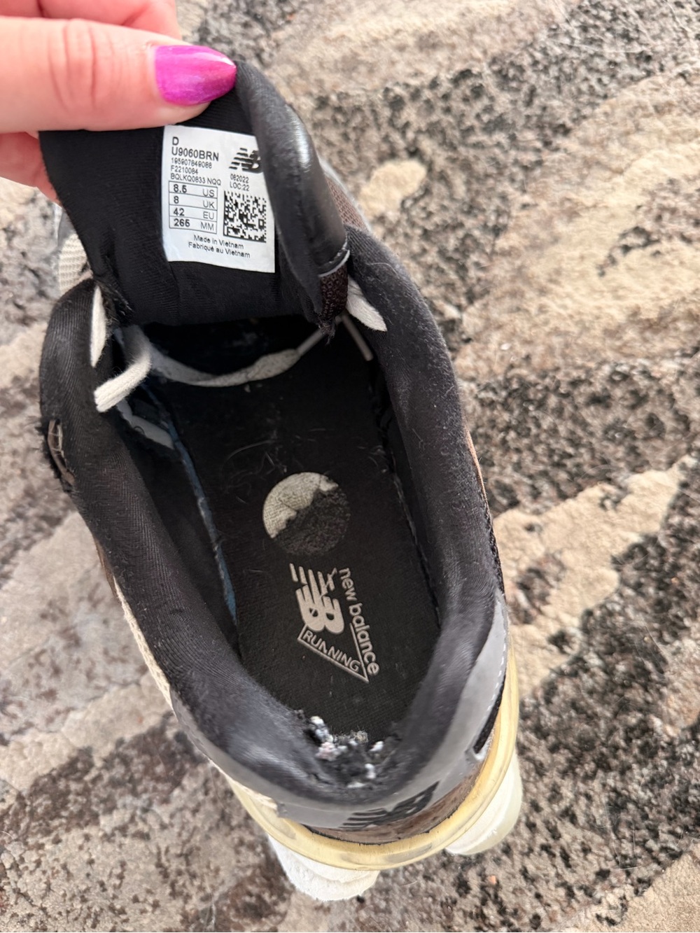 New Balance Black Brown White Athletic Sneakers - Picture 7 of 11